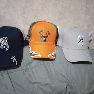 Deer Hunter Embroidered Caps - Orange, Navy, Gray